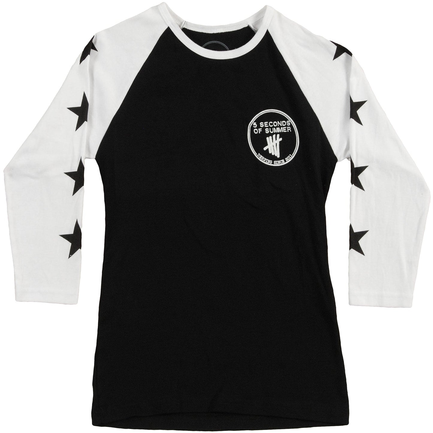 5 Seconds Of Summer Star Sleeve Raglan Junior Top