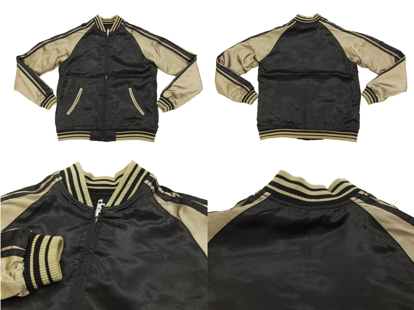 Japanesque Script Japanese Souvenir Jacket 3RSJ-031 Goldfish Men's Sukajan Black/Gold