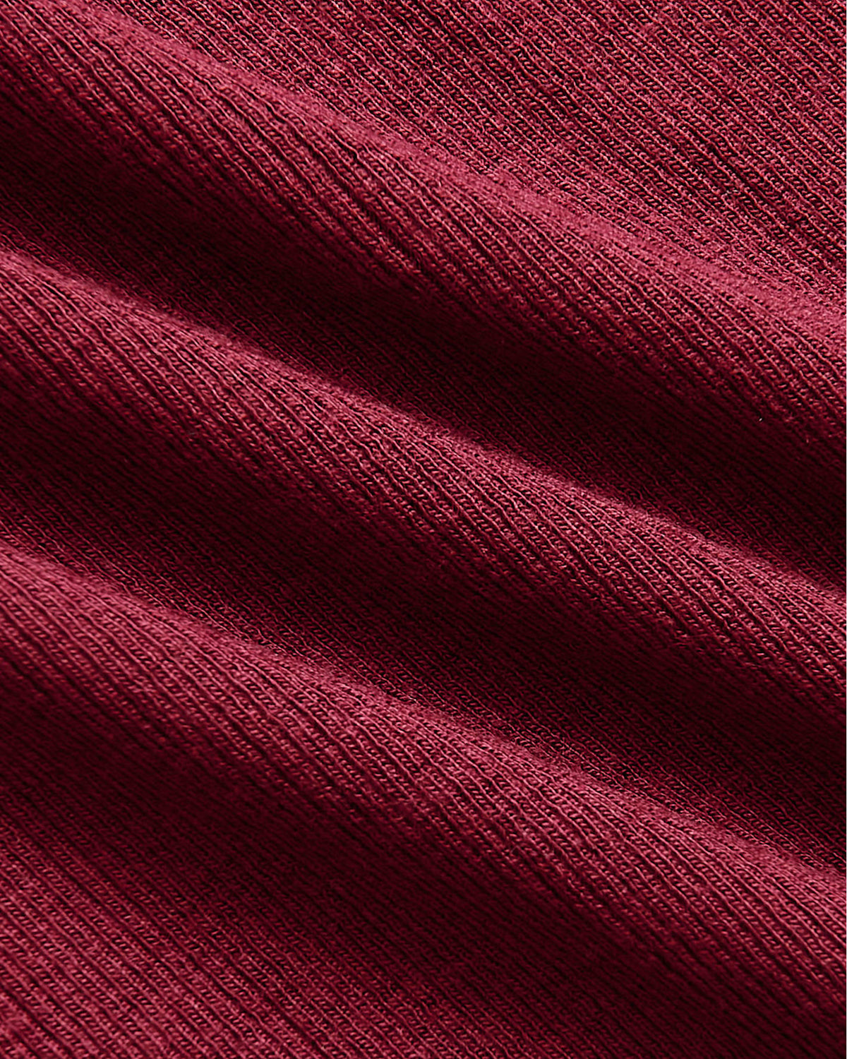 Womens Dark Maroon Ribbed 3/4 Sleeve Scoop Neck Tee