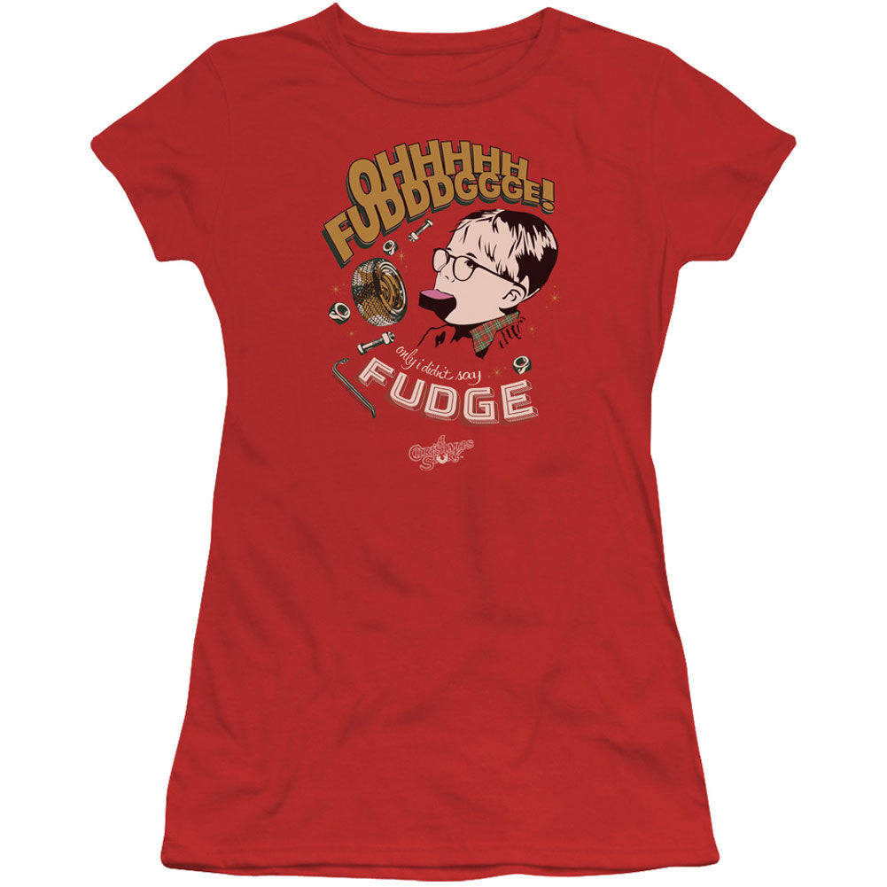 A Christmas Story Fudge Cap Sleeve Junior Top