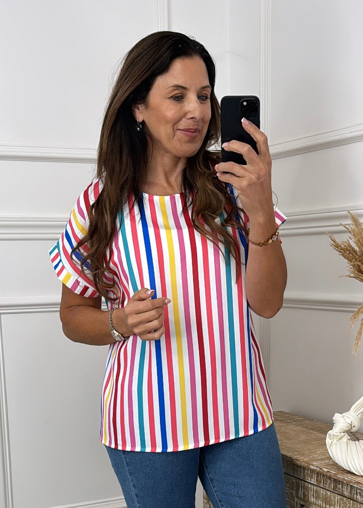 Camilla White Striped T-Shirt