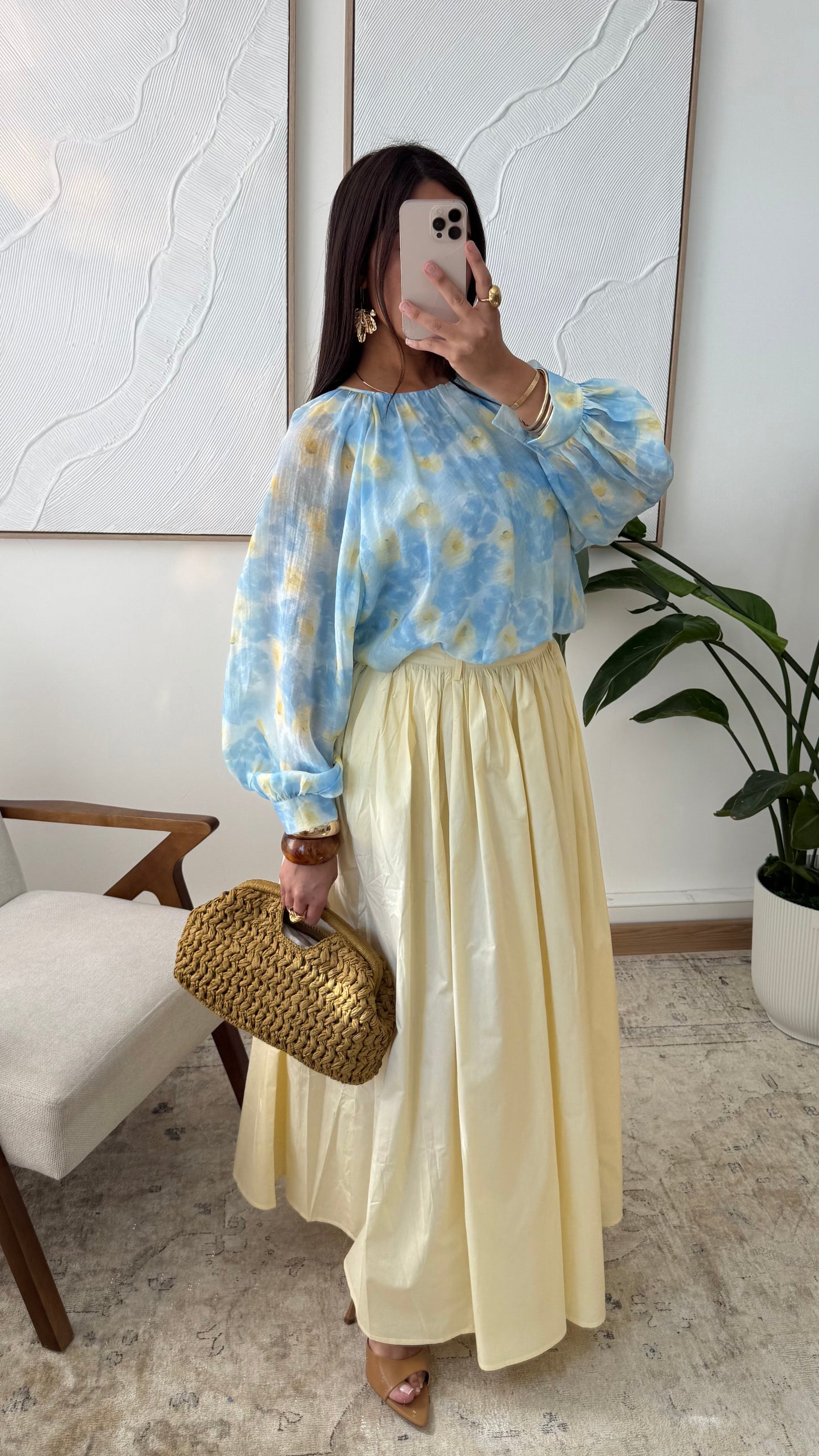 Jupe Bouffante En Coton Nina 11236 Jaune 1