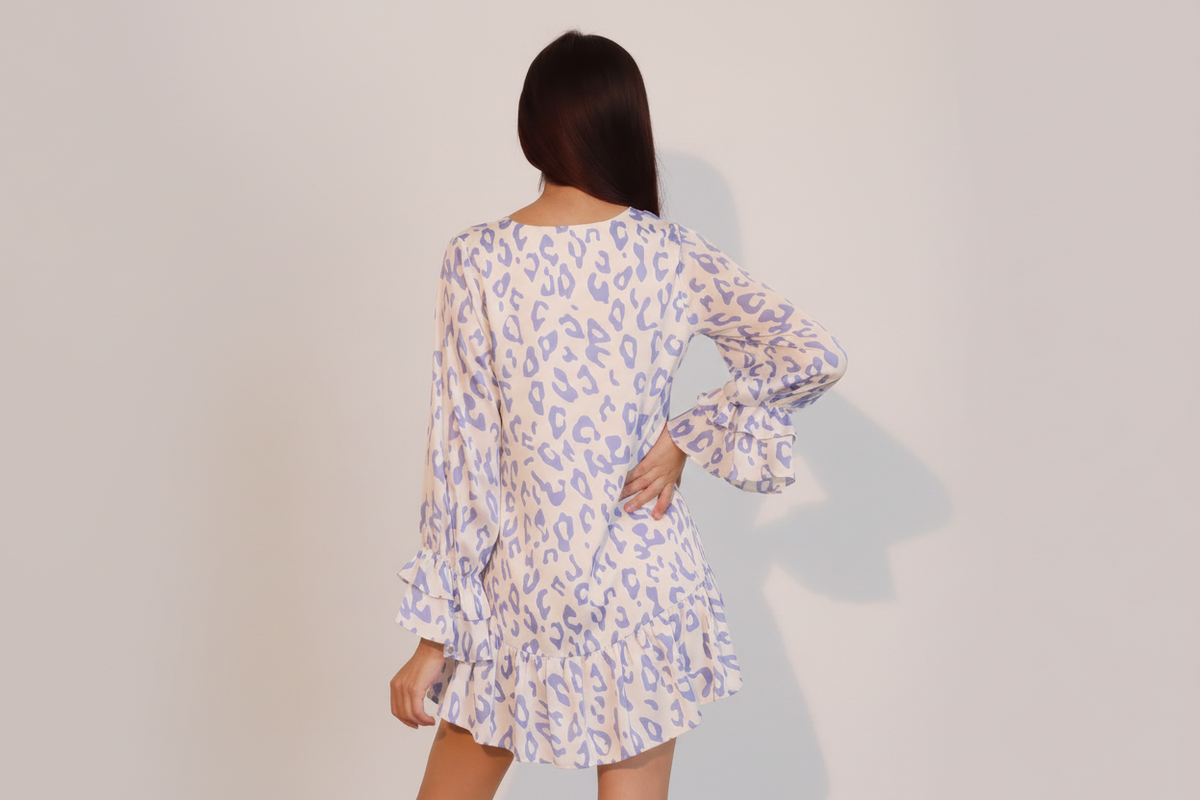 Simple Leopard Ruffle Dress