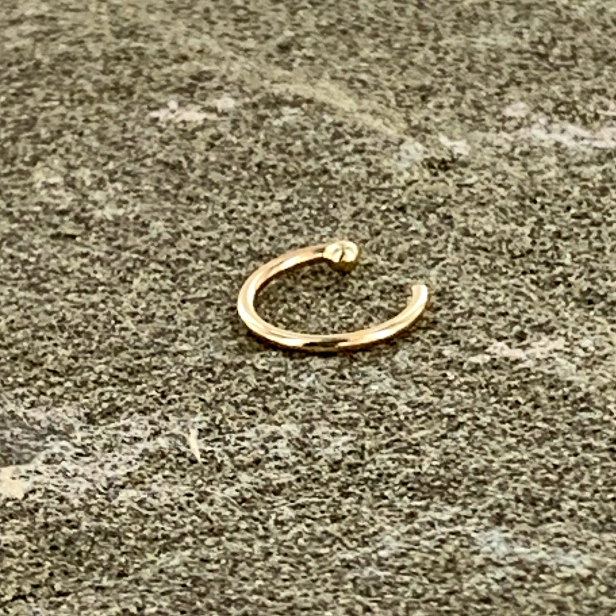 20G 1/4 14k Solid Yellow Gold Nose Hoop