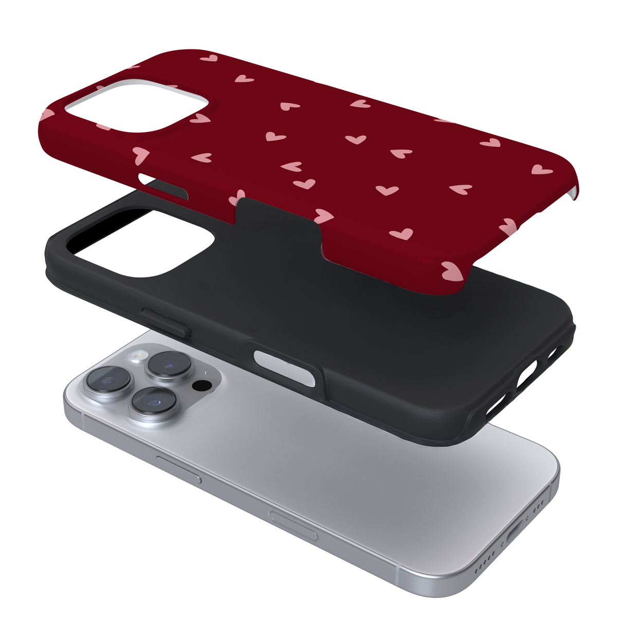 Tough Phone Case - Mulberry Hearts