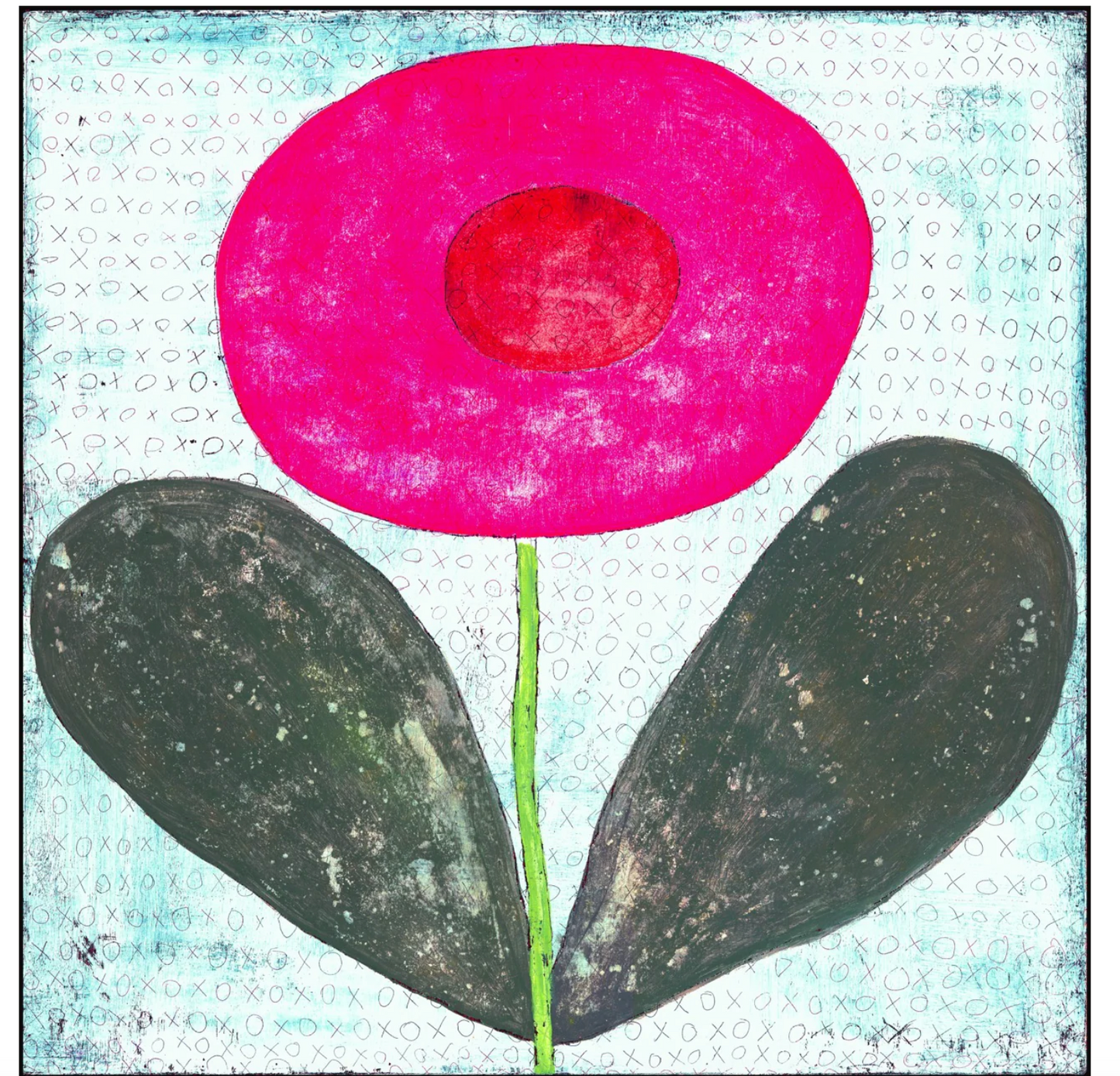 Happy Flower Wooden Art Print, 12x12
