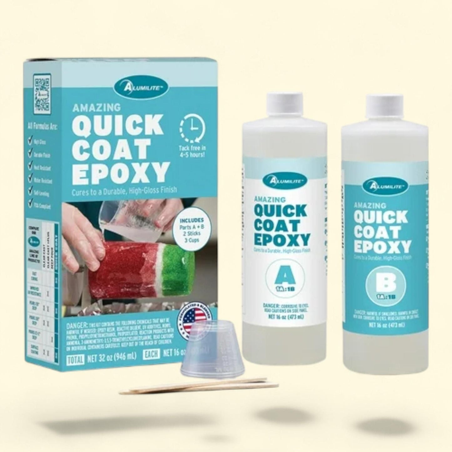 Alumilite Amazing Quick Coat Epoxy Kit, 32 oz