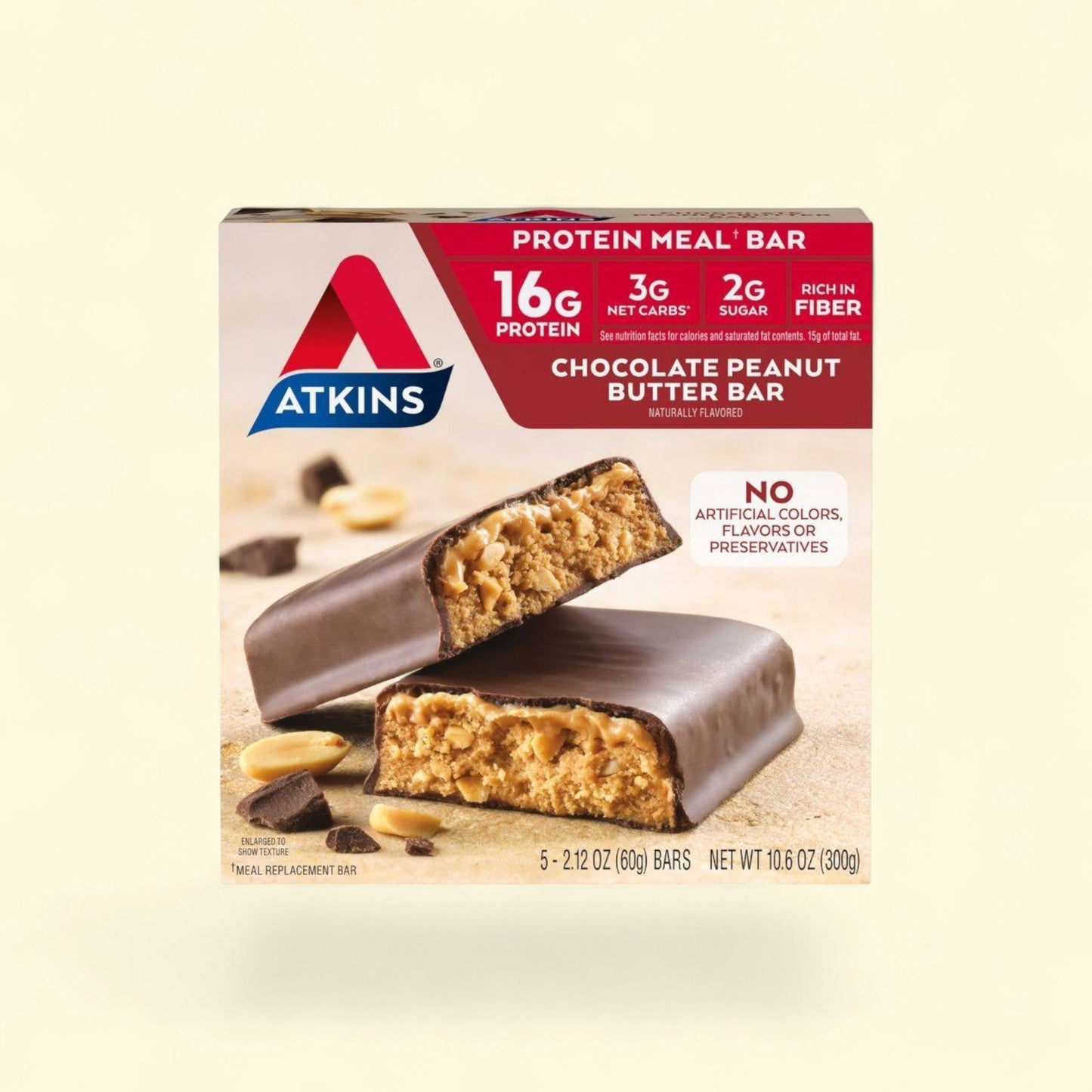Atkins Chocolate Peanut Butter Meal Nutrition Bars, 5 count