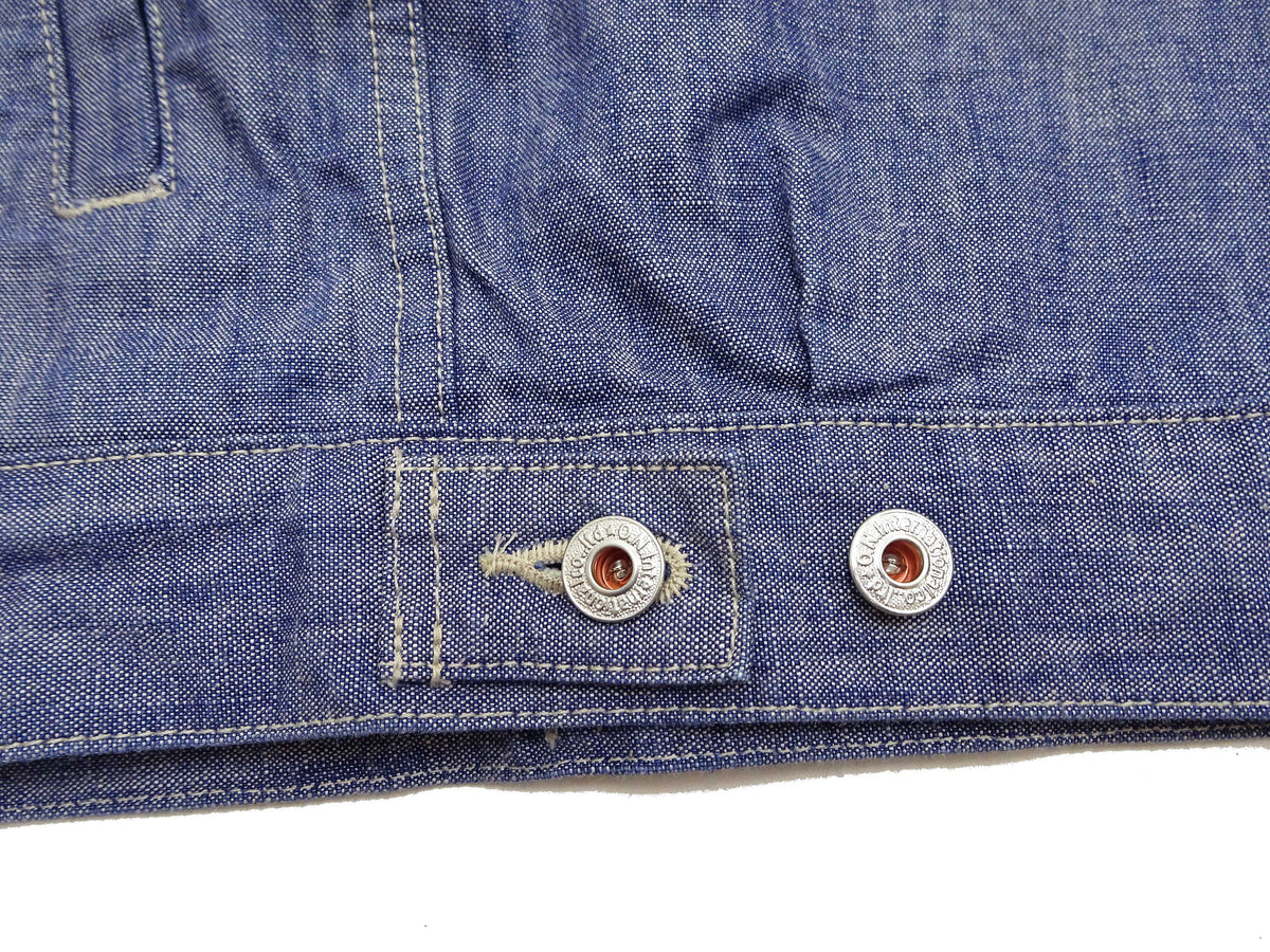 ONI Denim Men's 13oz Japanese Blue Chambray Jacket - Modern Type II Style, One-Wash (ONI-02516P-SHVCH)