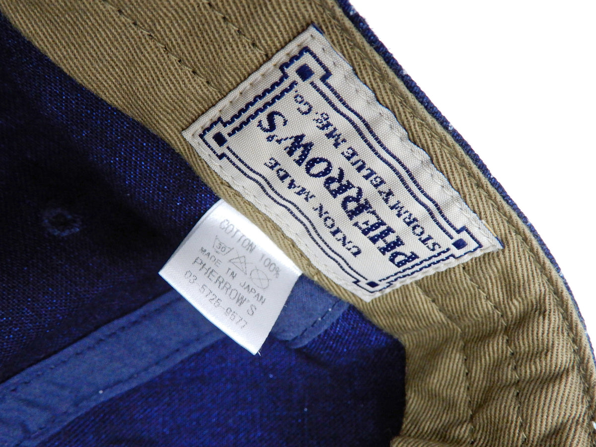 Pherrow's Workman Cap Men's Indigo Wabash Stripe Adjustable Working Hat PWCC1-W
