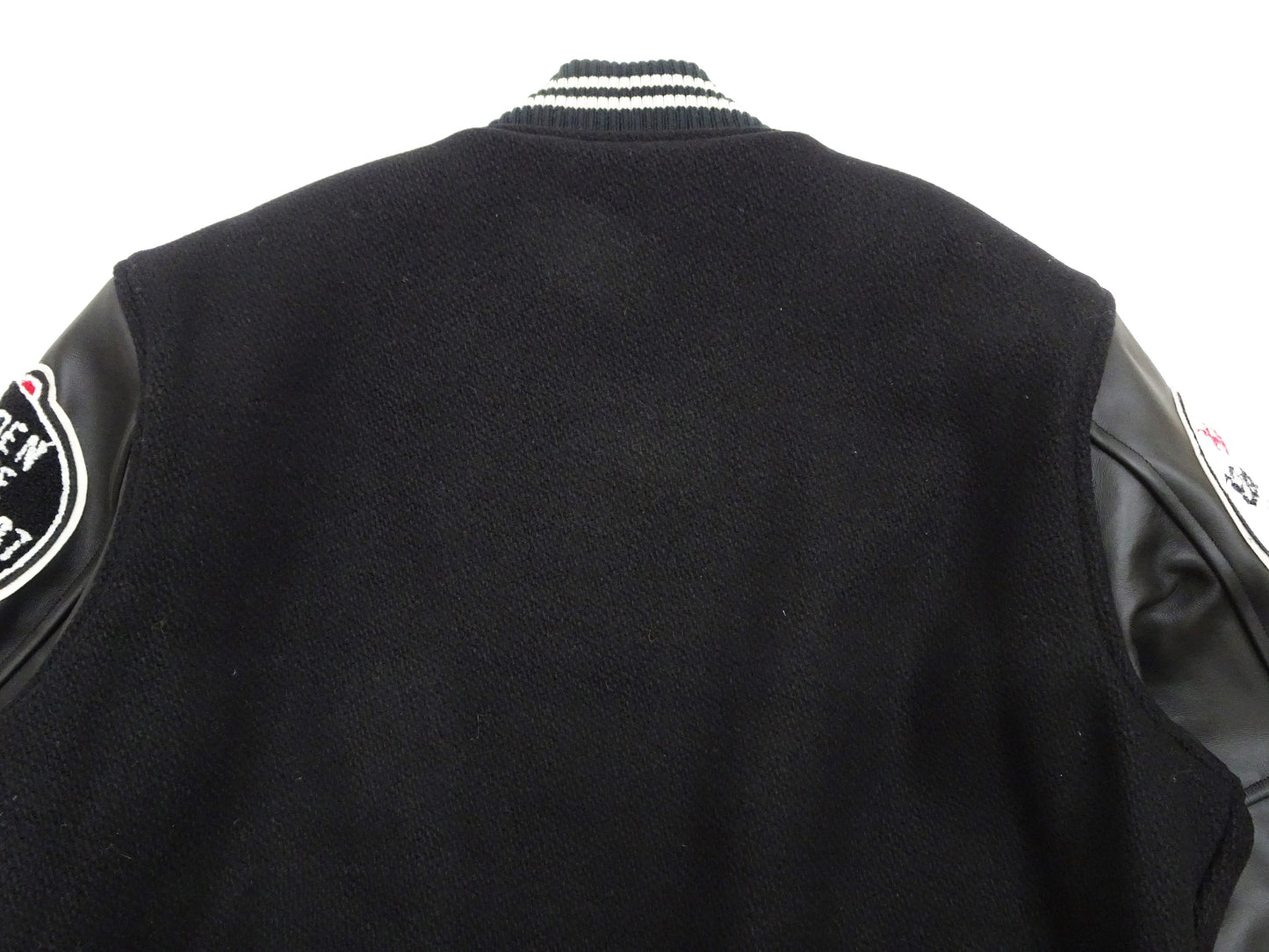 Whitesville Varsity Jacket Men's Letterman Jacket Melton x Leather Award Jacket WV15385 WV15385-119 Black/Black