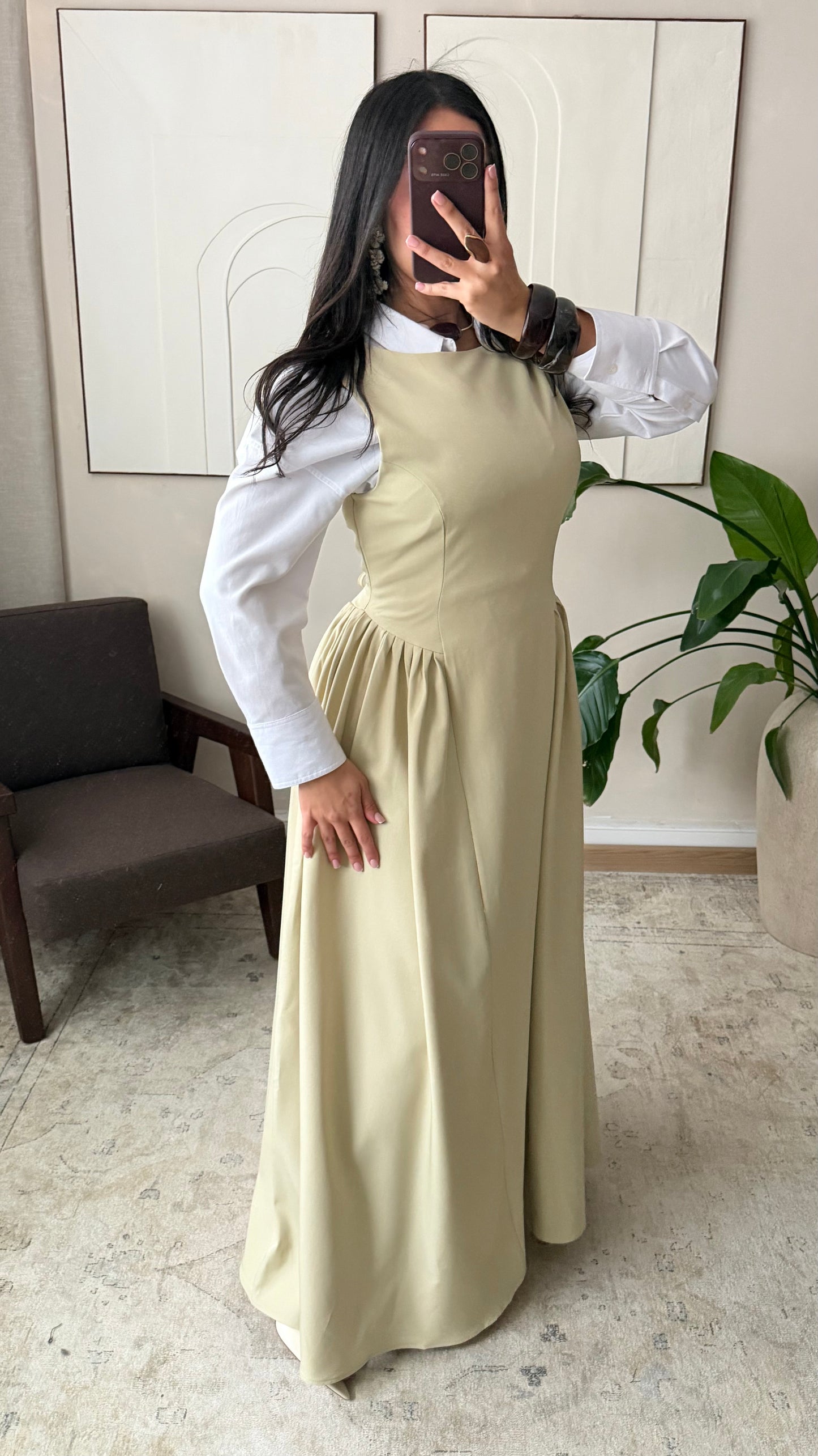 Robe sans manches ELINA I Vert pastel