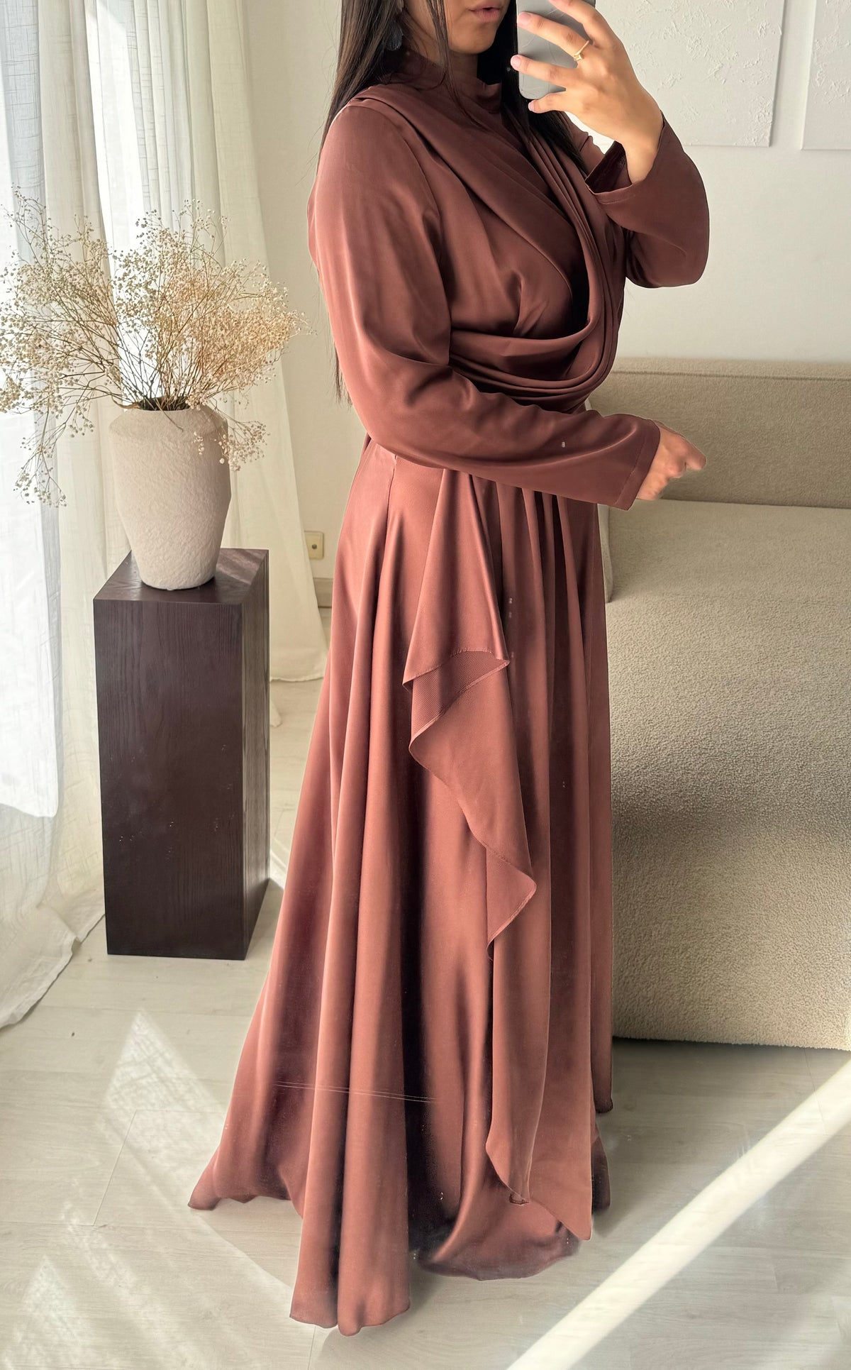 Robe Turquie Col Croise I Marron Rose