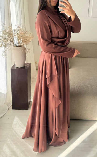 Robe Turquie Col Croise I Marron Rose