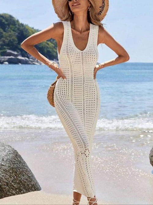 Sleeveless Crochet Knit Dress