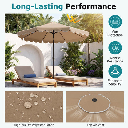 10 FT Patio Umbrella with Push Button Tilt and Crank