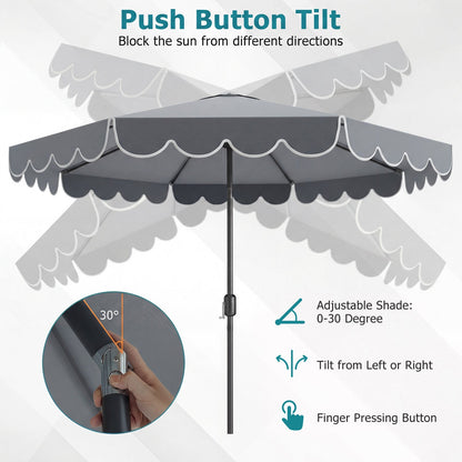 10 FT Patio Umbrella with Push Button Tilt and Crank