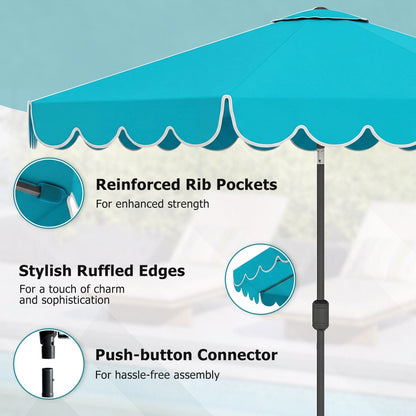 10 FT Patio Umbrella with Push Button Tilt and Crank