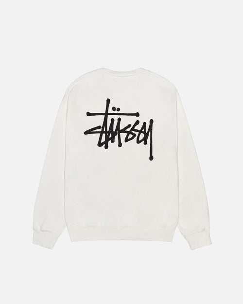 BASIC WHITE Stussy CREW PIGMENT DYED
