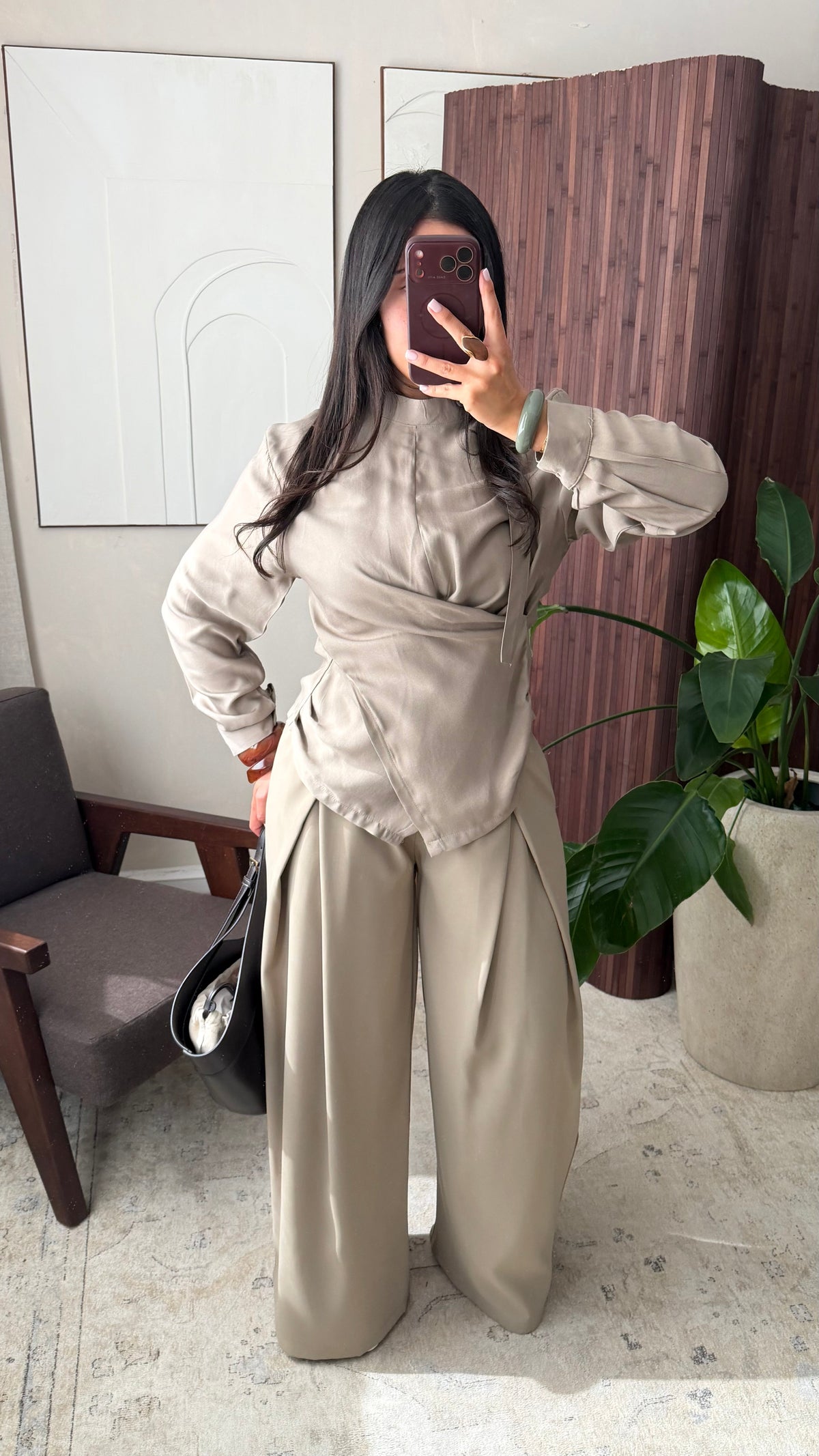 Pantalon palazzo I Taupe