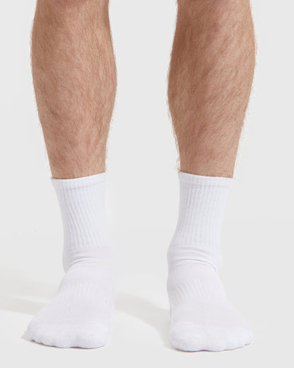 White Half Crew Socks 6-Pack