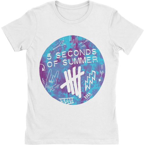5 Seconds Of Summer Scribble Logo Tie-Dye Junior Top