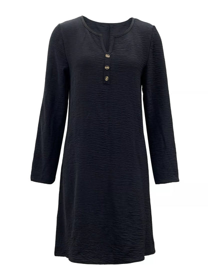 2 Piece Casual Notched Long Sleeve Dress