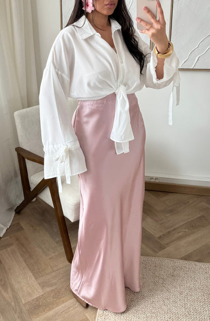 Jupe Ultra Longue Satin 0895 Rose