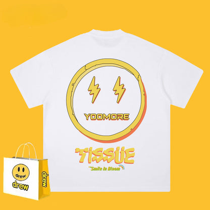 Drew T-shirts Lightning Smiley Print