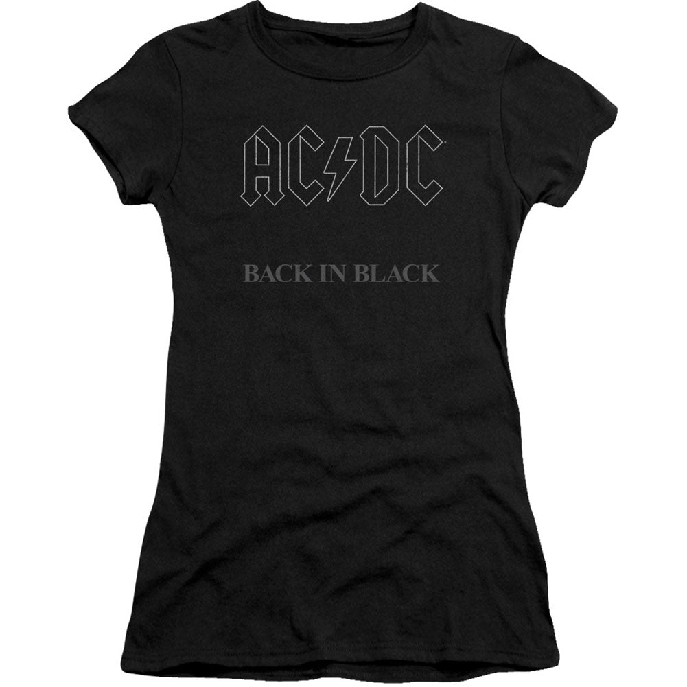 AC/DC Back In Black Cap Sleeve Junior Top