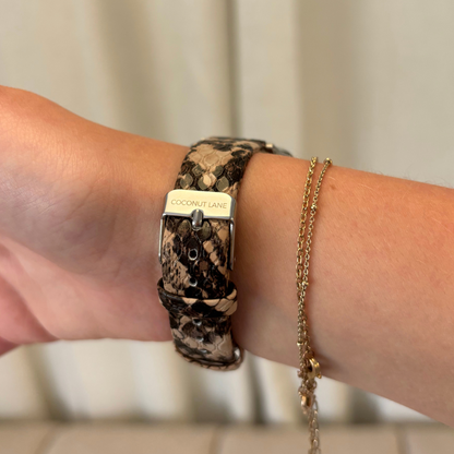 Vegan Textured PU Leather Apple Watch Strap - Snake