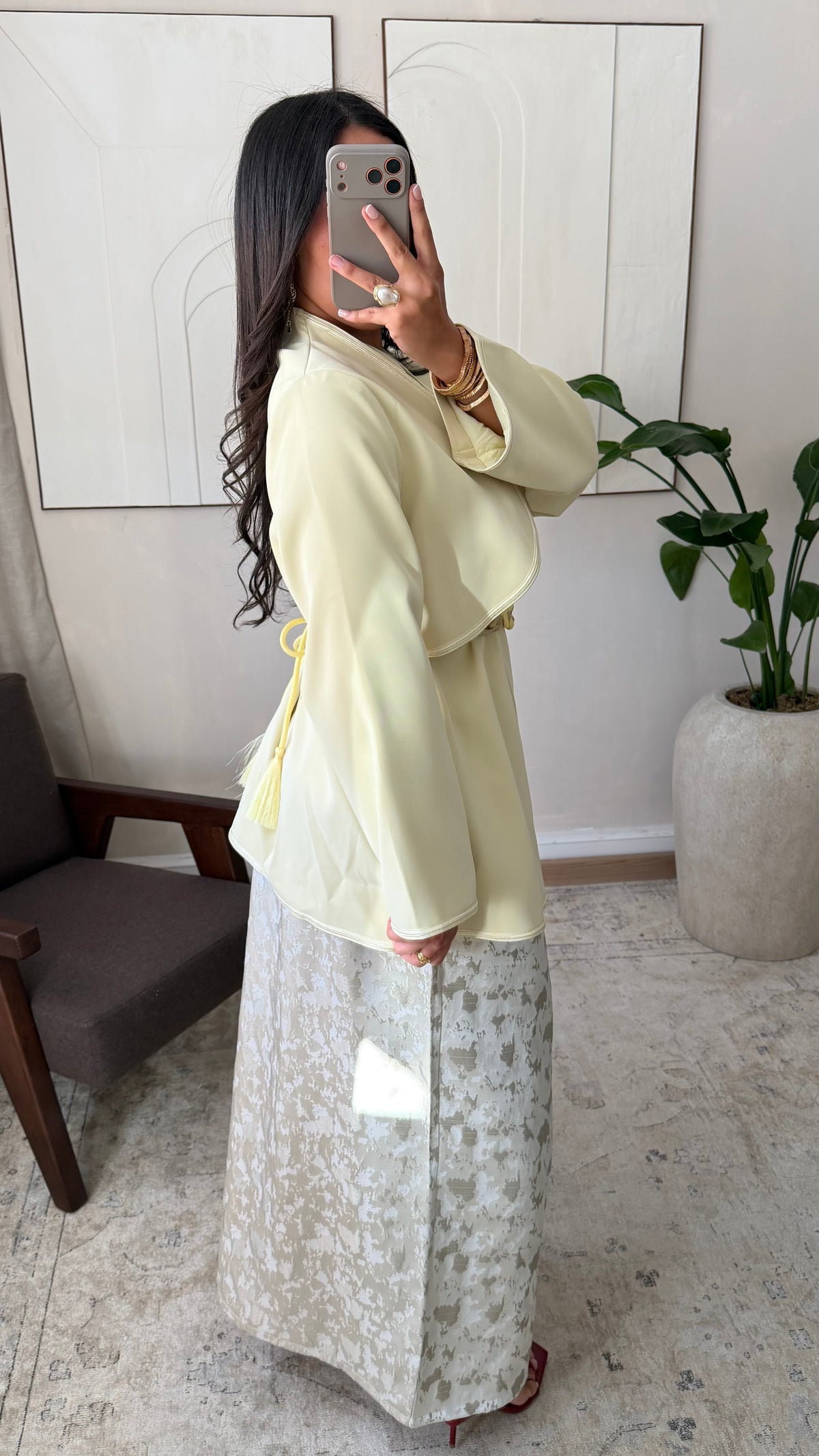 Ensemble veste et brocard SAHKINA I Jaune