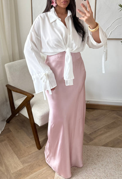 Jupe Ultra Longue Satin 0895 Rose