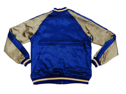 Japanesque Men's Japanese Souvenir Jacket Whale Breach Sukajan 3RSJ-041 Navy-Blue/Beige