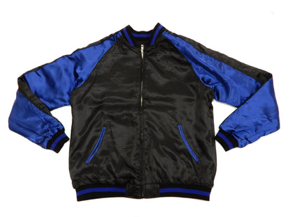 Japanesque Men's Japanese Souvenir Jacket Manta Ray Sukajan 3RSJ-048 BlacK/Navy-Blue