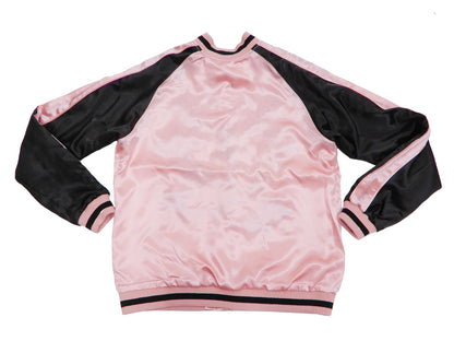 Japanesque Men's Japanese Souvenir Jacket Goldfish Embroidery Sukajan 3RSJ-702 Pink/Black