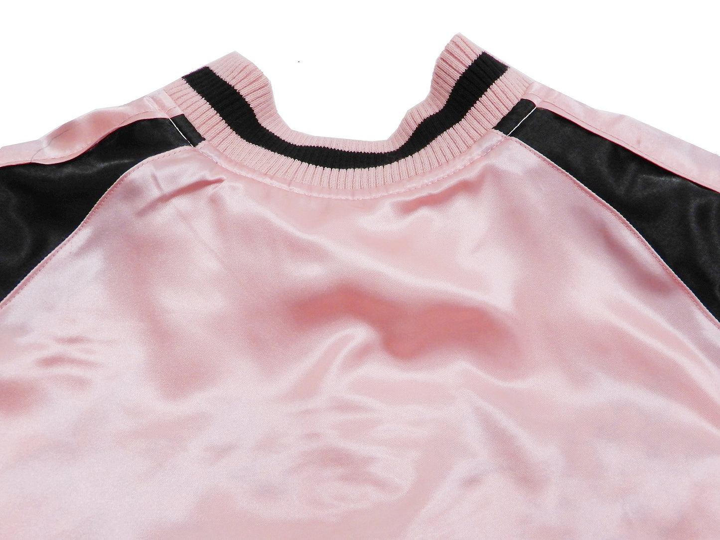 Japanesque Men's Japanese Souvenir Jacket Goldfish Embroidery Sukajan 3RSJ-702 Pink/Black