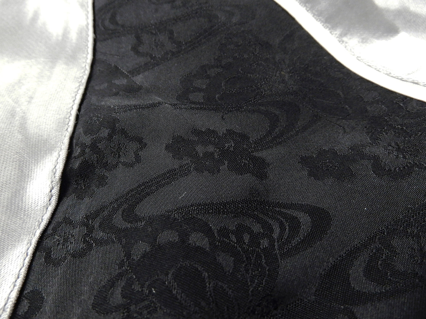 Japanesque Sukajan Men's Japanese Souvenir Jacket Japanese Bush Warbler 3RSJ-751 Gray/Black