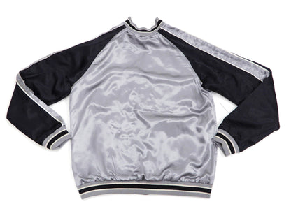 Japanesque Sukajan Men's Japanese Souvenir Jacket Japanese Bush Warbler 3RSJ-751 Gray/Black
