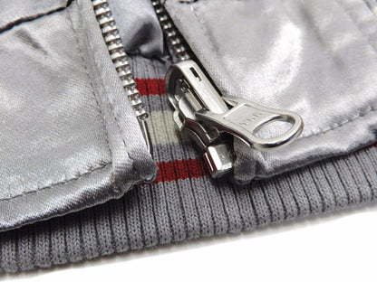Japanesque Sukajan Jacket Men's Japanese Souvenir Jacket Weeping Cherry 3RSJ-753 Gray/Off