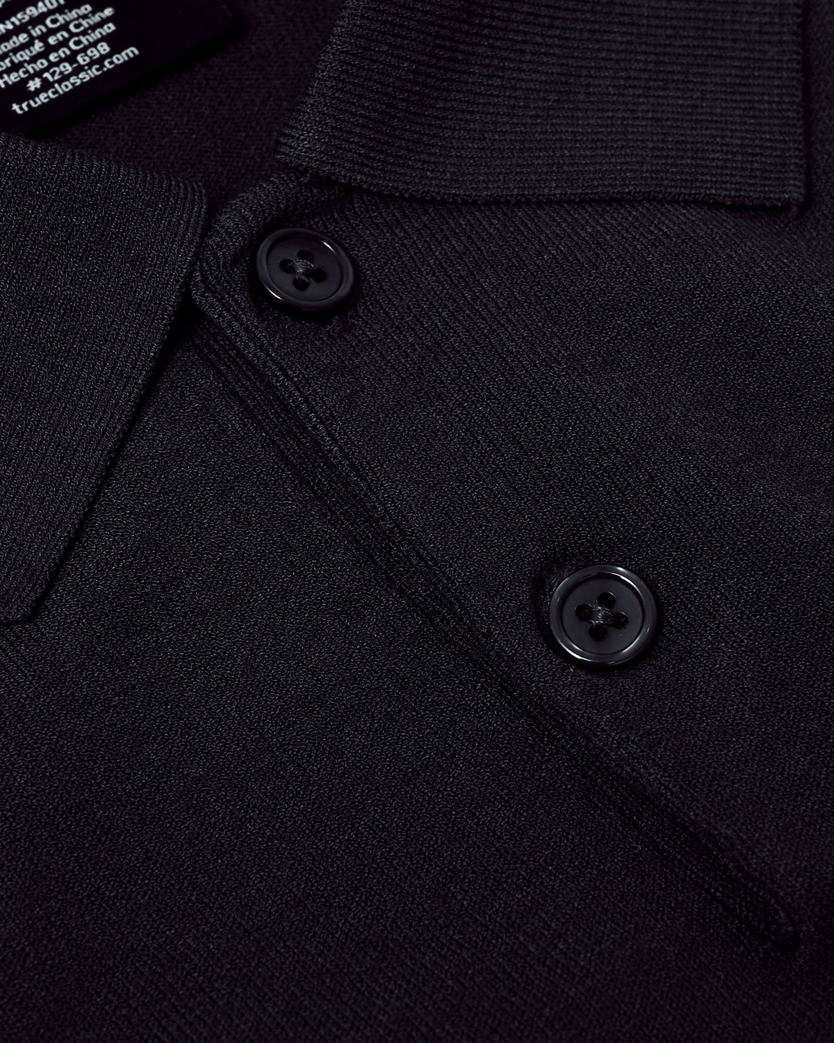 Black Short Sleeve Sweater Polo