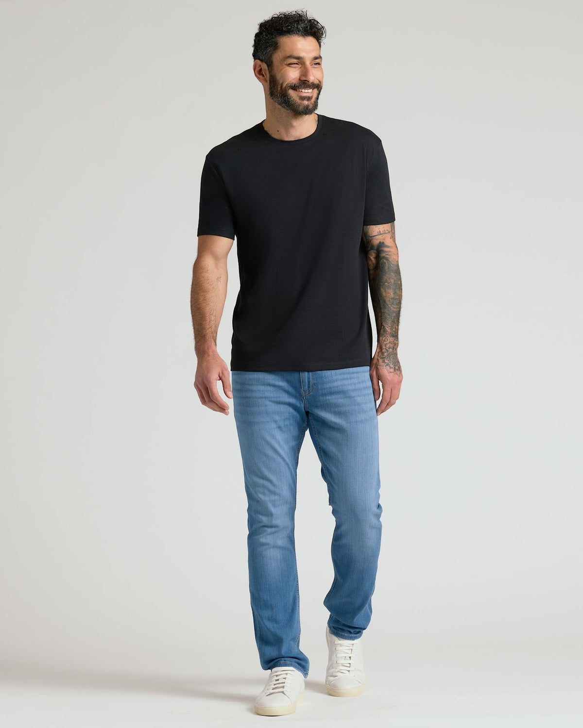 Black & White Pima Cotton Blend Crew 7-Pack
