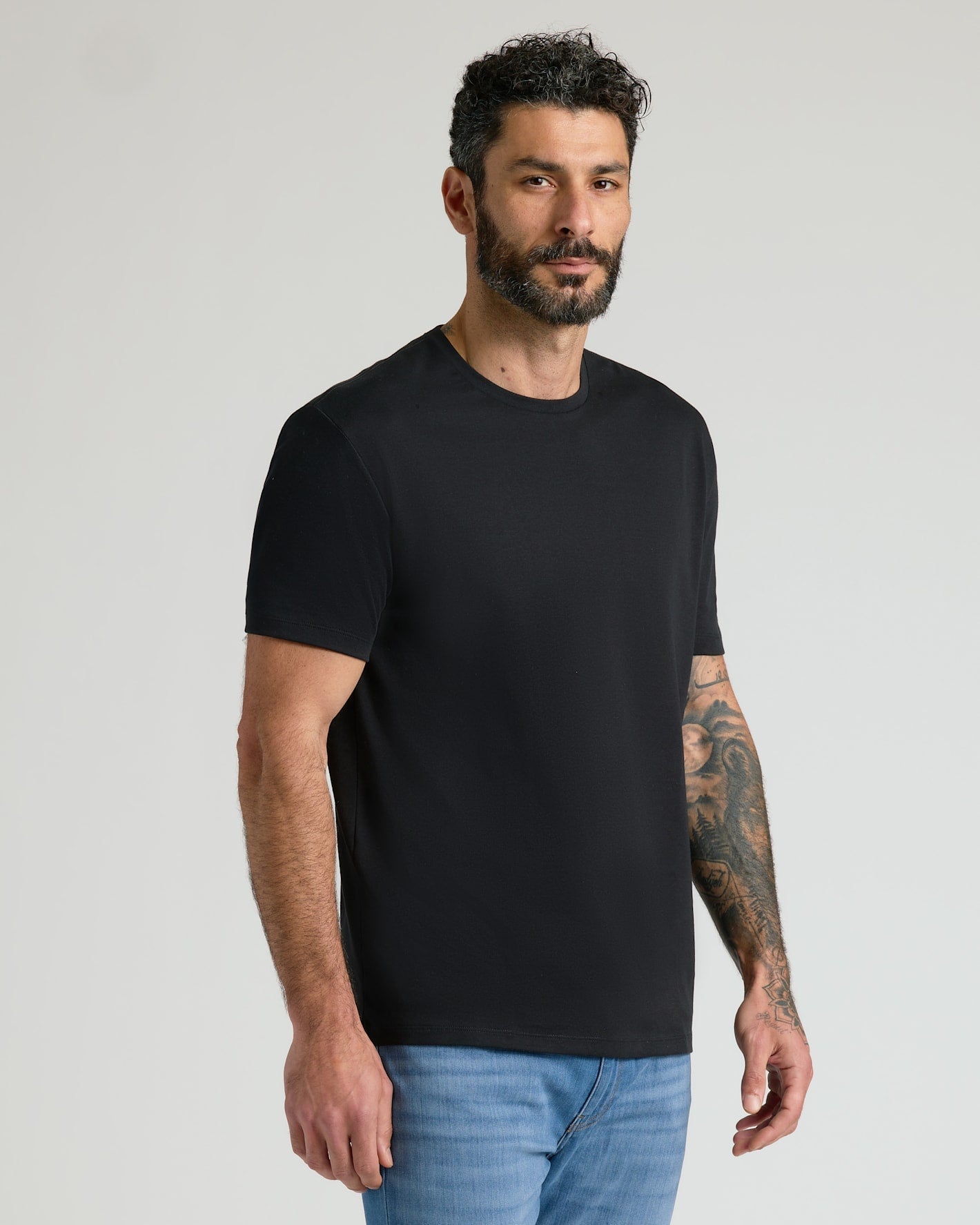 Black & White Pima Cotton Blend Crew 7-Pack