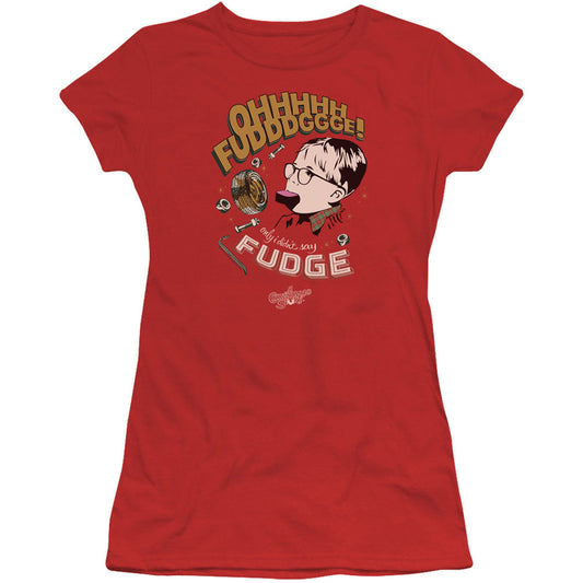 A Christmas Story Fudge Cap Sleeve Junior Top