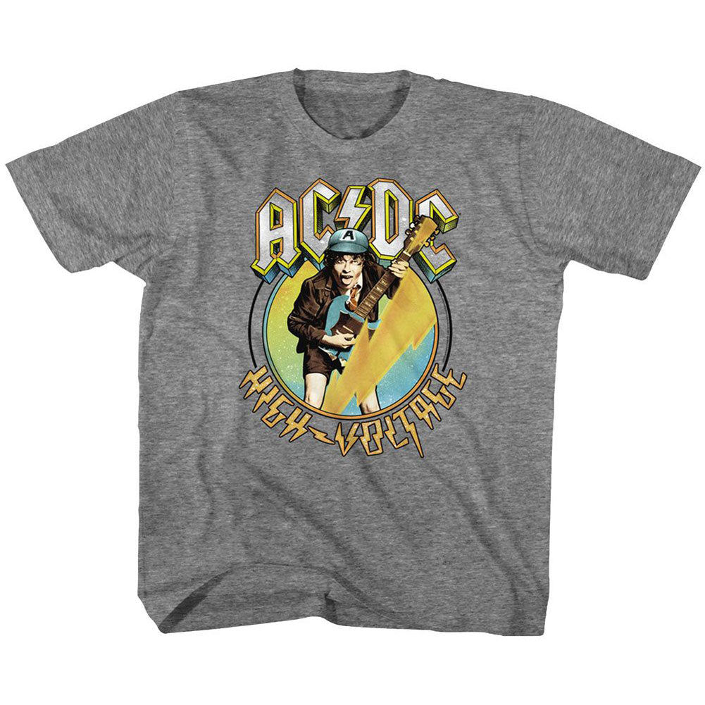 AC/DC Blue Yellow Voltage Kids Childrens T-shirt