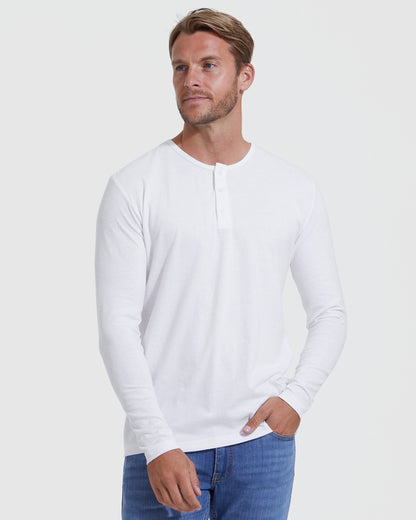 All White Classic Henley 6-Pack