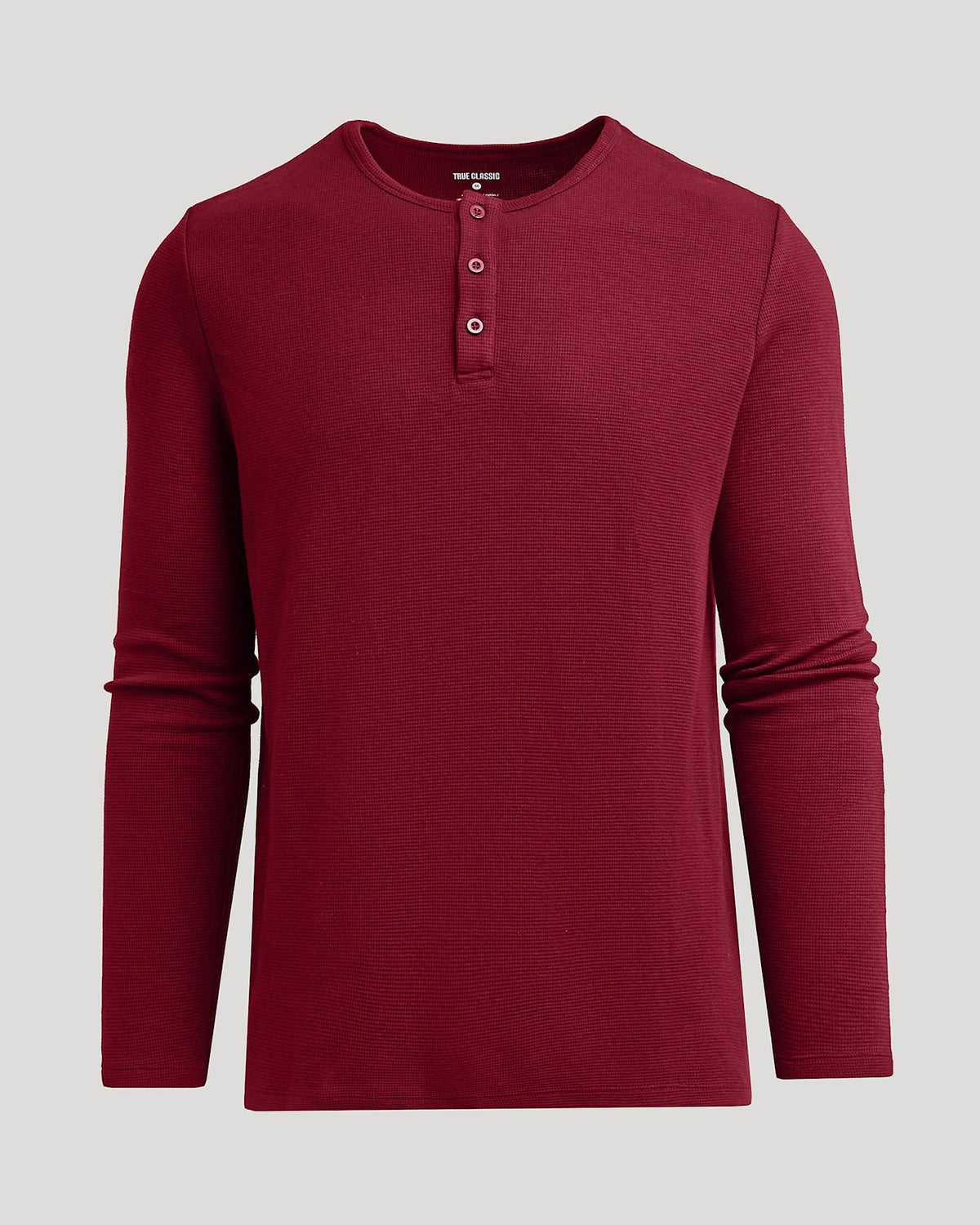 Dark Maroon Waffle Long Sleeve Henley