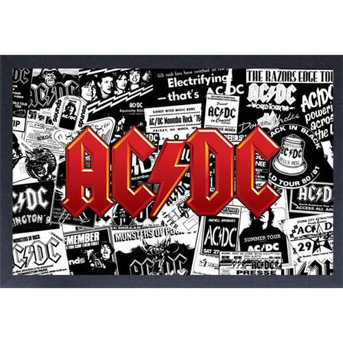 AC/DC Collage Framed Wall Art