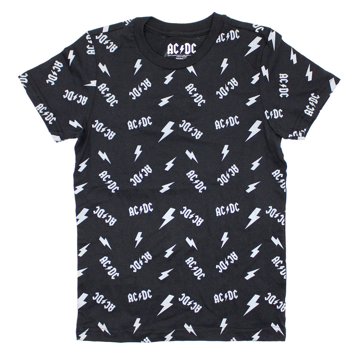 AC/DC Allover Print Logos & Lightning Bolts T-shirt