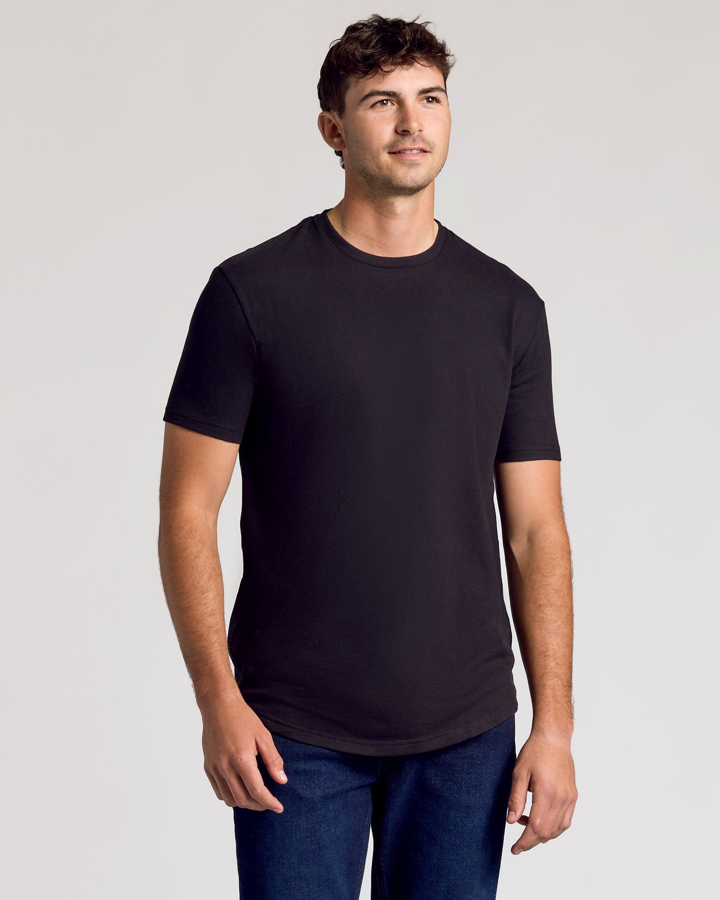 Black Classic Tall Curved Hem Crew 10-Pack